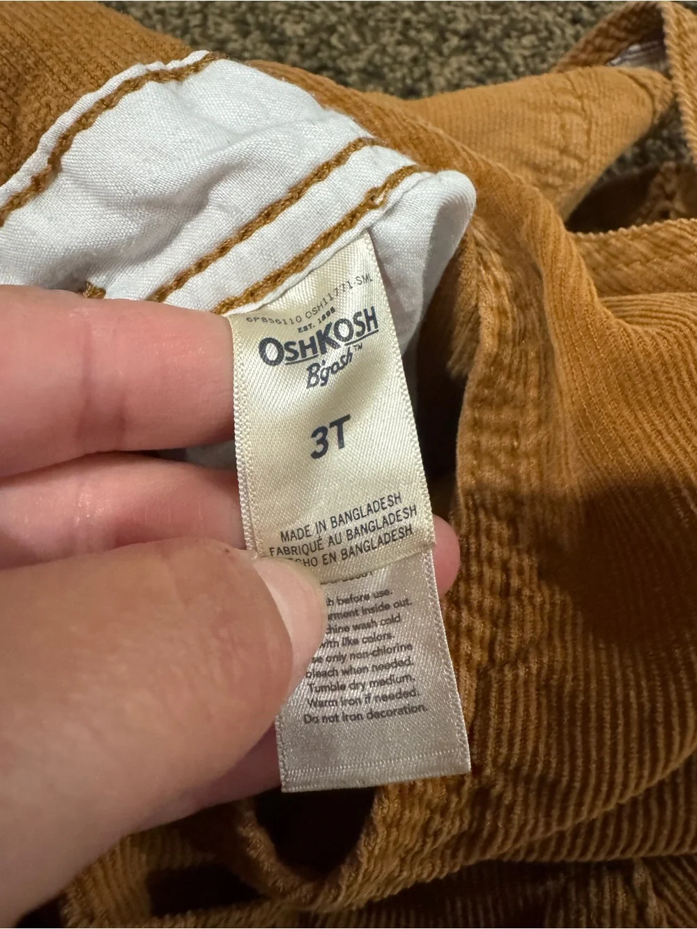 *BUNDLE OF 2* OshKosh Bigosh Corduroy Overalls—3T—blue and khaki colored